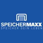 Das Logo von SpeicherMAXX Lagerräume und Garagen zur Miete mit dem Slogan.